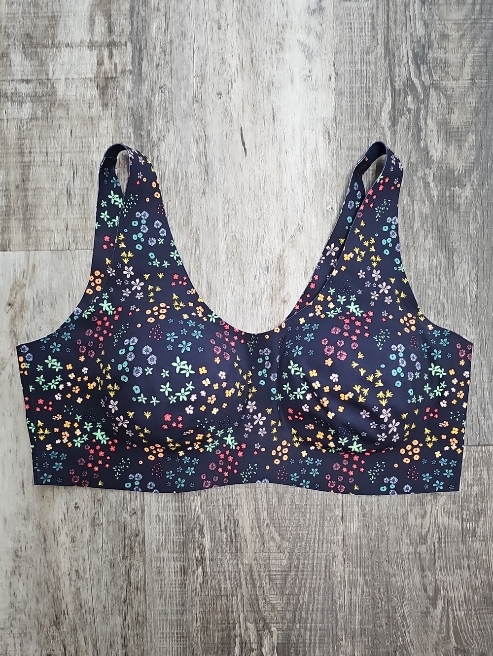 Knix Navy Floral Wireless Sports Bra NWOT XL